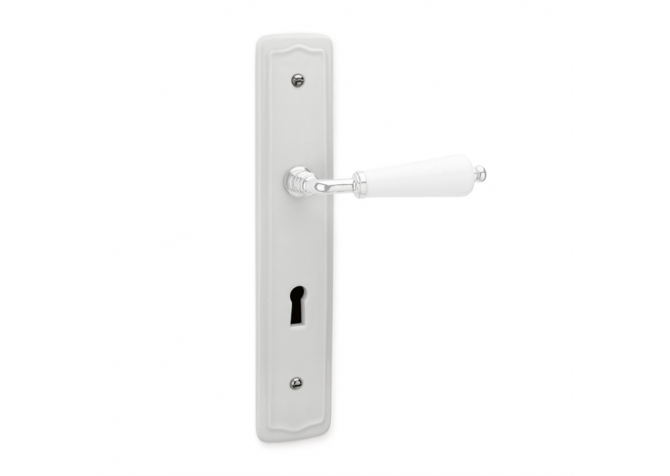 Protective plate porcelain white warded lock