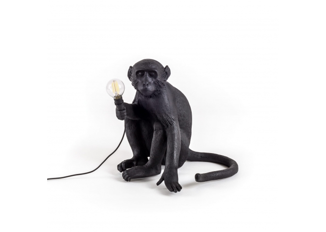 Monkey Lamp Black - sitting